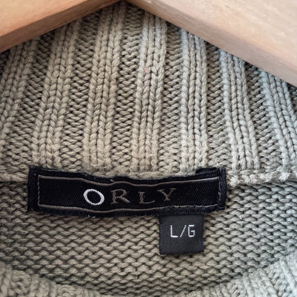 Orly | Sage Green Cotton Turtleneck Sweater - Size L - Picture 6 of 10